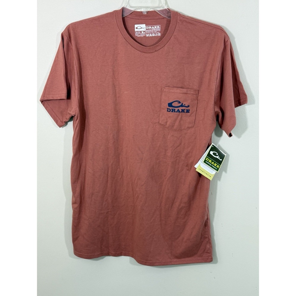 NWT Drake Pocket T Shirt Men's Large Salmon Hunting Outdoors Graphic